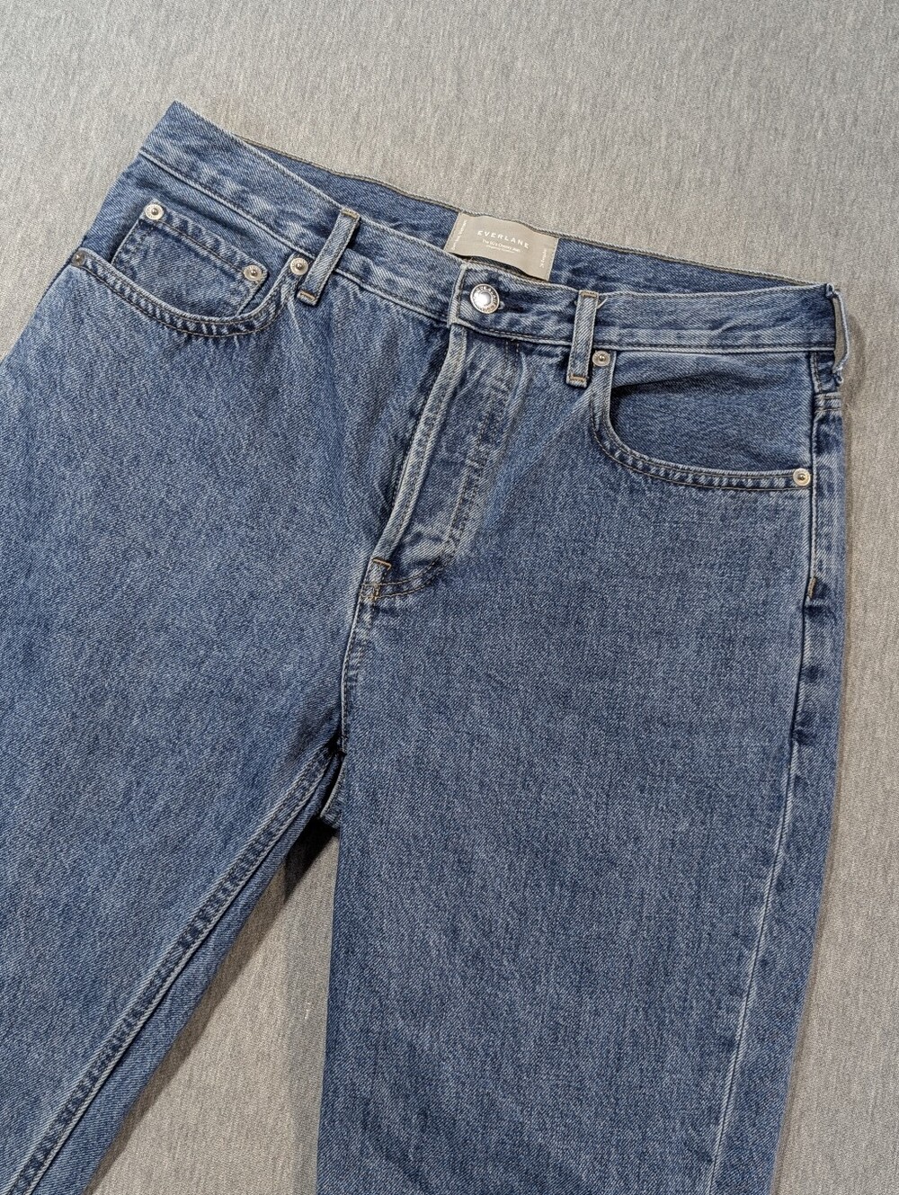 Everlane The 90's Cheeky Jean Women's 28R Blue Button fly Raw Hem